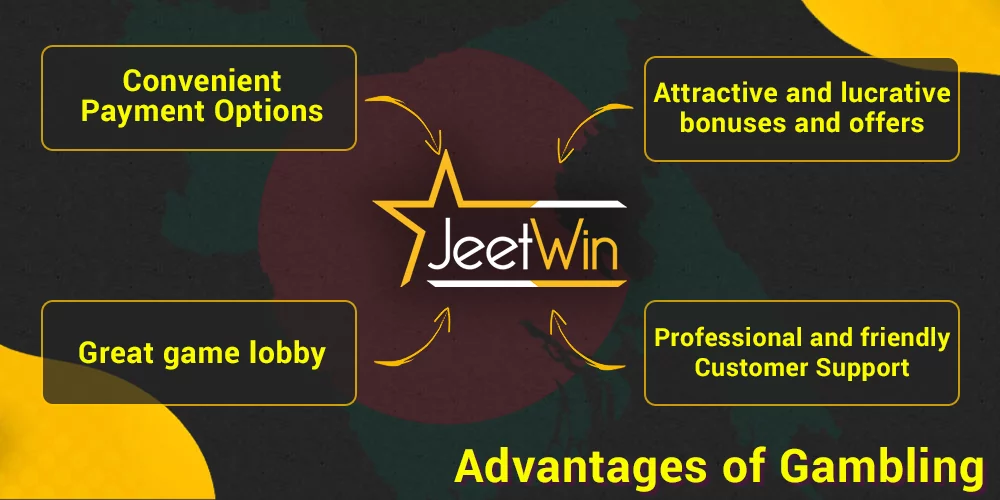 JeetWin অনলাইন ক্যাসিনোতে জুয়া খেলার প্রধান সুবিধা