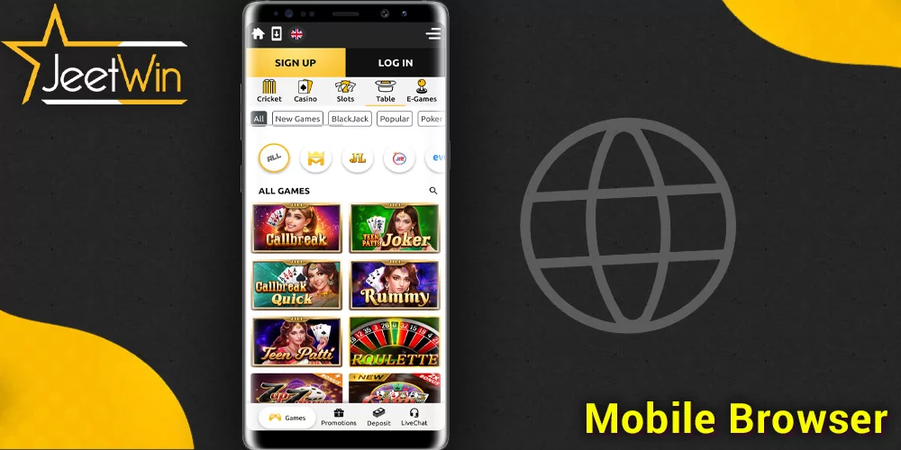 JeetWin BD ওয়েবসাইটের মোবাইল সংস্করণ