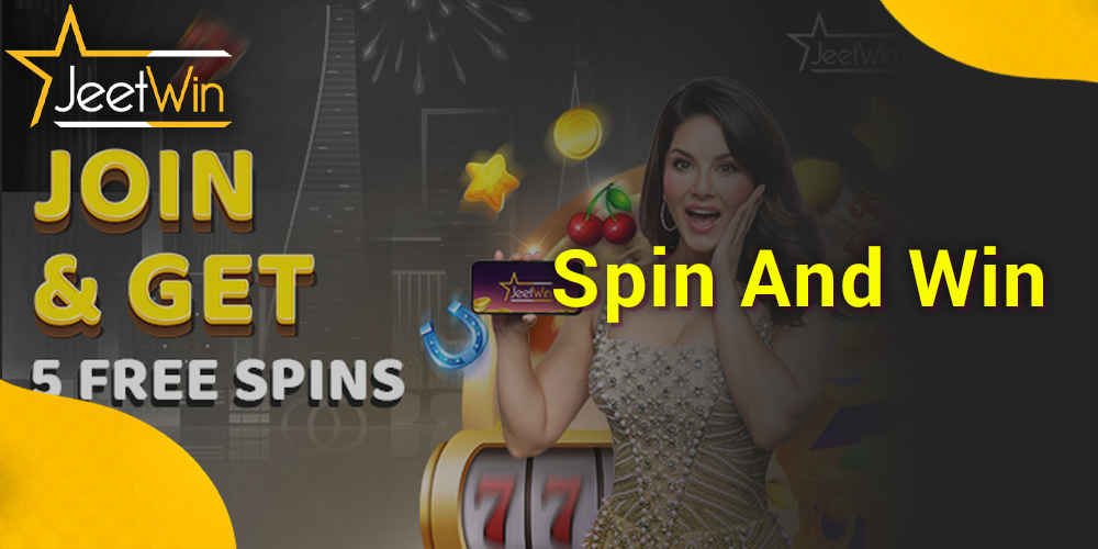 Spin And Win bonus at JeetWin casino - get 5 free spins