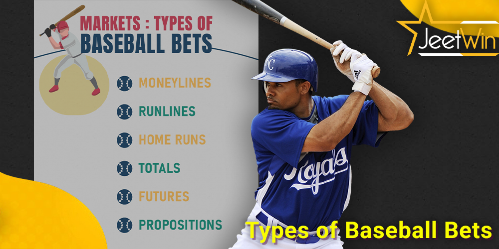 types of baseball bets at JeetWin