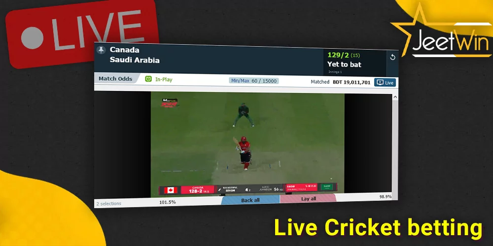 Live Cricket betting at JeetWin BD