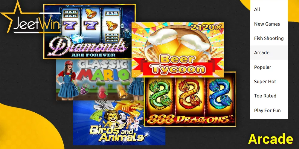 Arcade subcategory of JeetWin e-Games