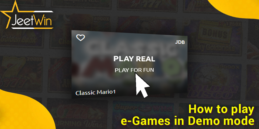 Instruction on how to play e-Games at JeetWin for fun