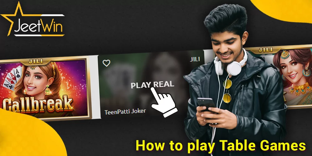 step-by-step instructions on how to play Table Games at JeetWin