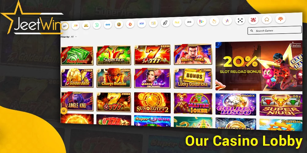 Lobby at JeetWin casino