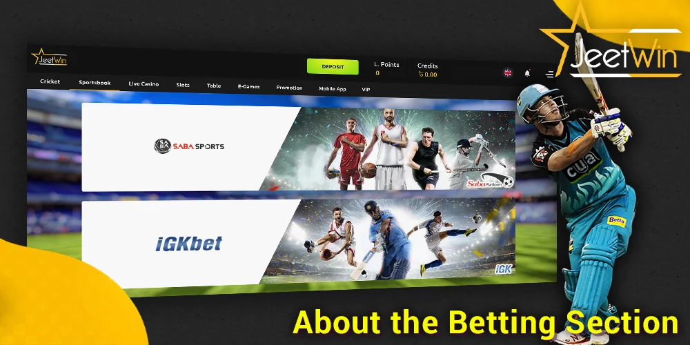 Jeetwin BD betting section - main information