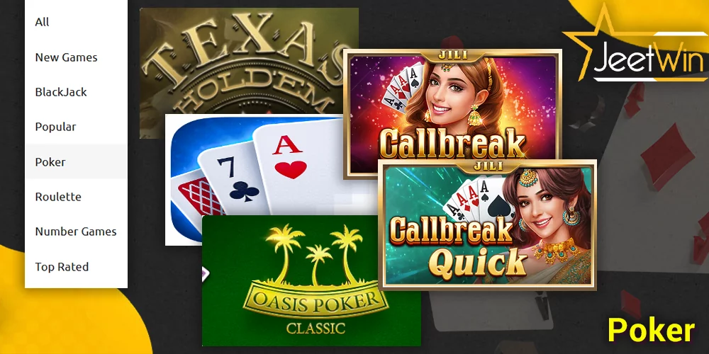 Poker games at JeetWin