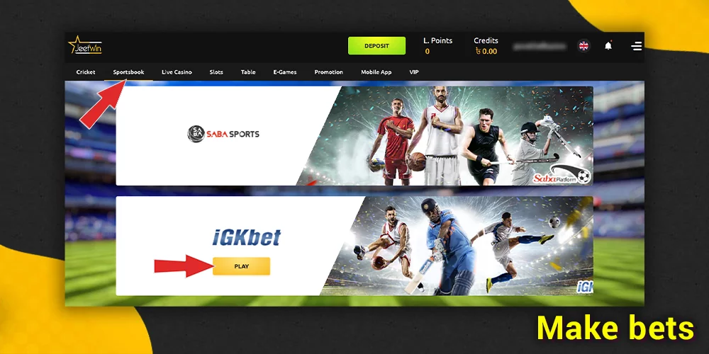 Instruction on how to make bets at JeetWin