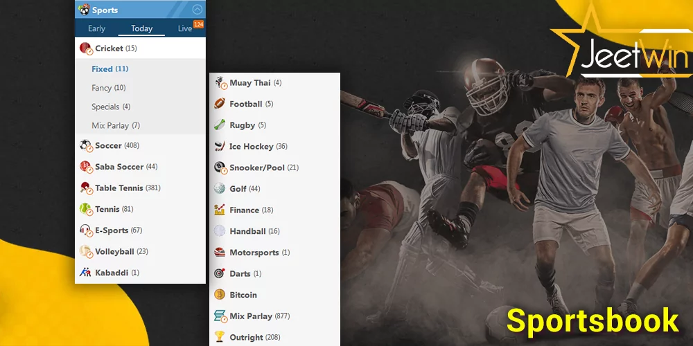 various sports at JeetWin Sportsbook