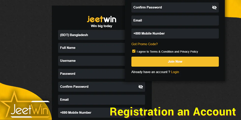 JeetWin BD-এ কীভাবে একটি অ্যাকাউন্ট নিবন্ধন করতে হয় সে সম্পর্কে ধাপে ধাপে নির্দেশাবলী