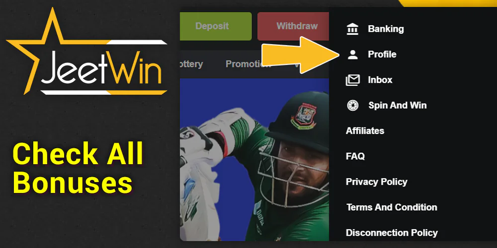 Jitwin personal profile button